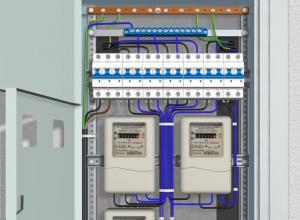 Electrical panel diagram for an apartment with a circuit breaker in the following groups.