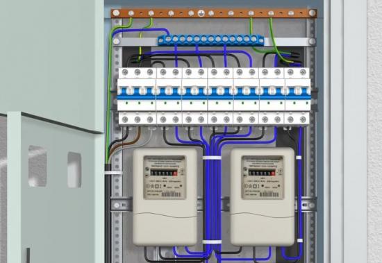 Scheme of the electrical panel at the apartment with ouzo in okremih groups.